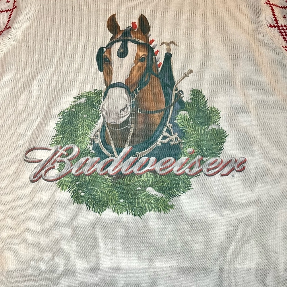 Budweiser Clydesdales Fair Isle "Ugly" Sweater - Picture 2 of 6